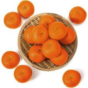 16PCS Mandarin Oranges Artificial Lifelike Fruit Stimulation Tangerine